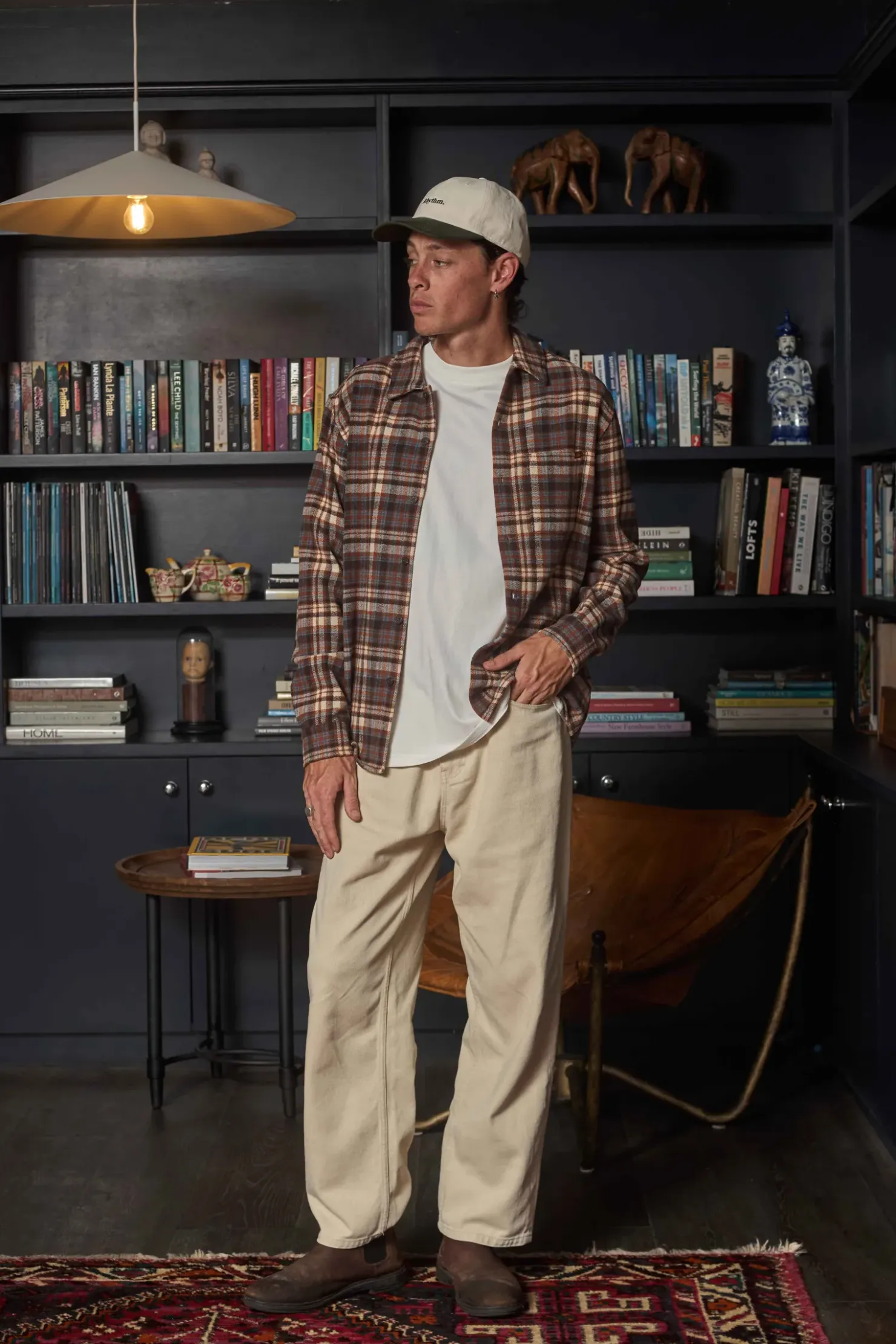 Rhythm Woven Shirts*Albert Check LS Shirt Almond