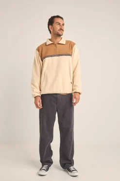 Rhythm Fleece*Alder Half Zip Pull Over Latte