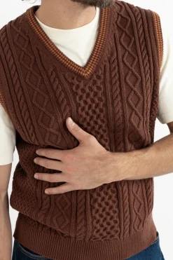 Rhythm Fleece*Assembly Fisherman Knit Vest Brown