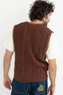 Rhythm Fleece*Assembly Fisherman Knit Vest Brown