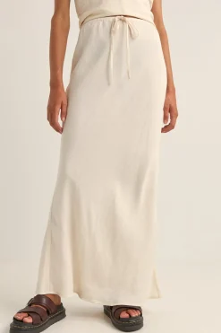 Rhythm Skirts*Bias Cut Maxi Skirt Cream
