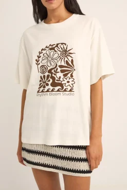 Rhythm T-shirts*Bloom Studio Oversized T-Shirt Vintage White VintageWhite