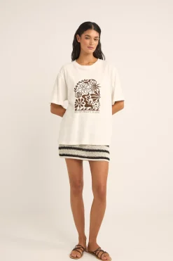 Rhythm T-shirts*Bloom Studio Oversized T-Shirt Vintage White VintageWhite