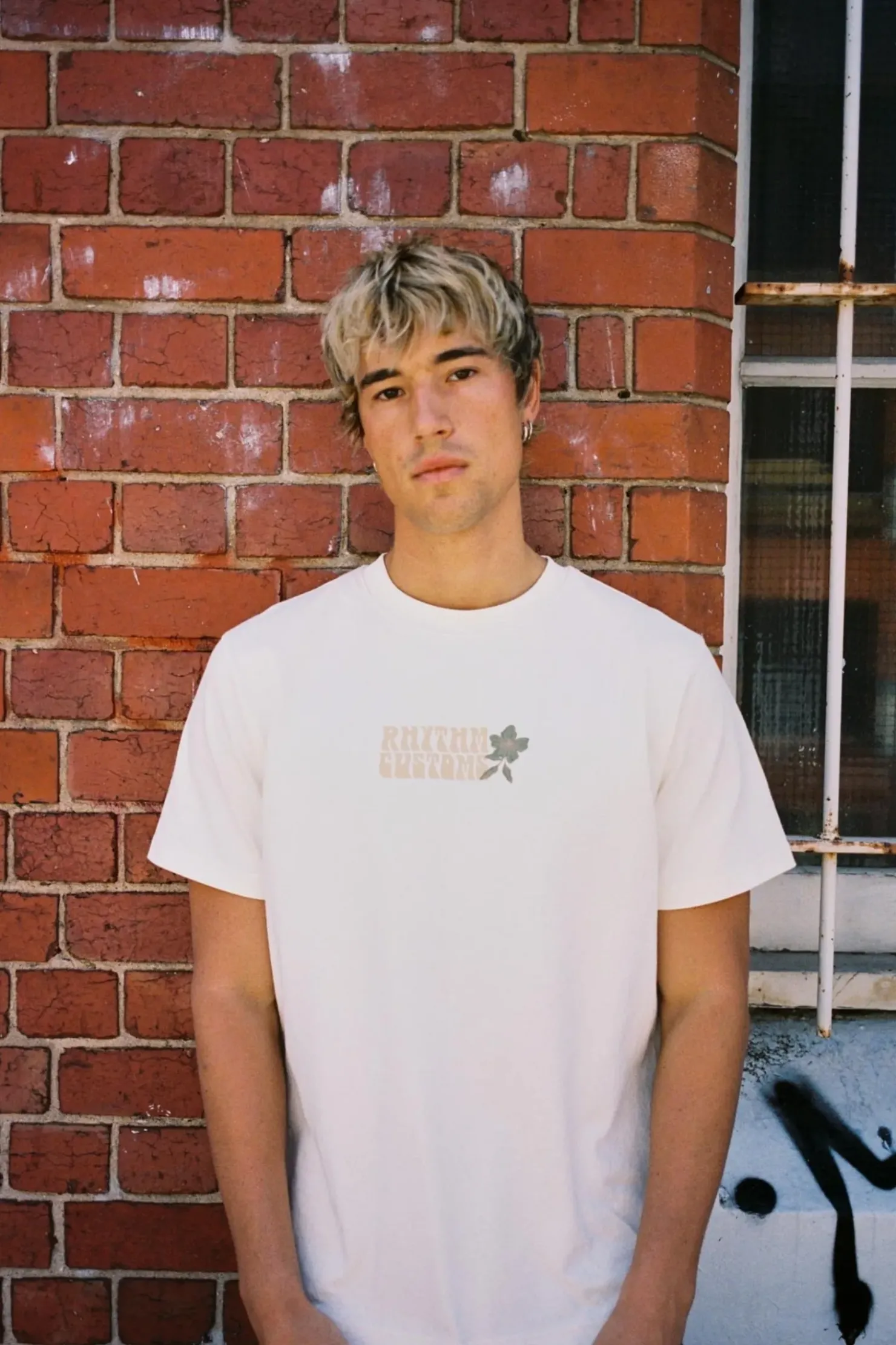 Rhythm T-shirts*Blossom Vintage Ss T-Shirt Ecru