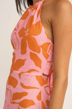 Rhythm Dresses*Bora Bora Floral Halter Mini Dress Pink