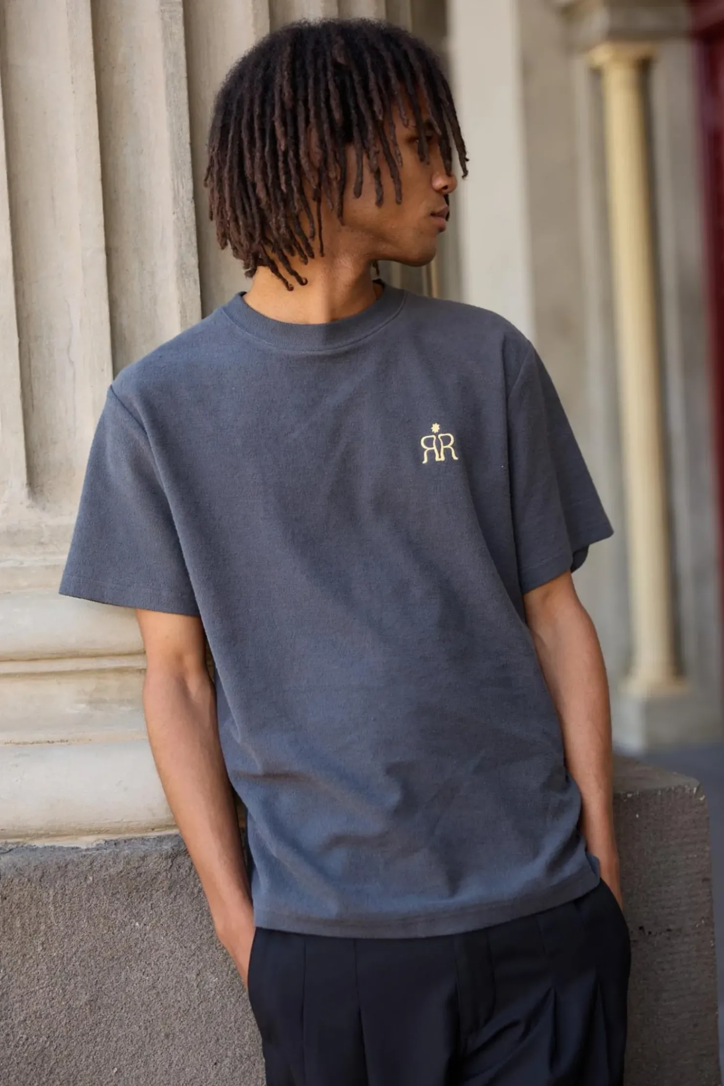 Rhythm T-shirts*Breakers Terry Vintage Ss T-Shirt Stone Blue StoneBlue