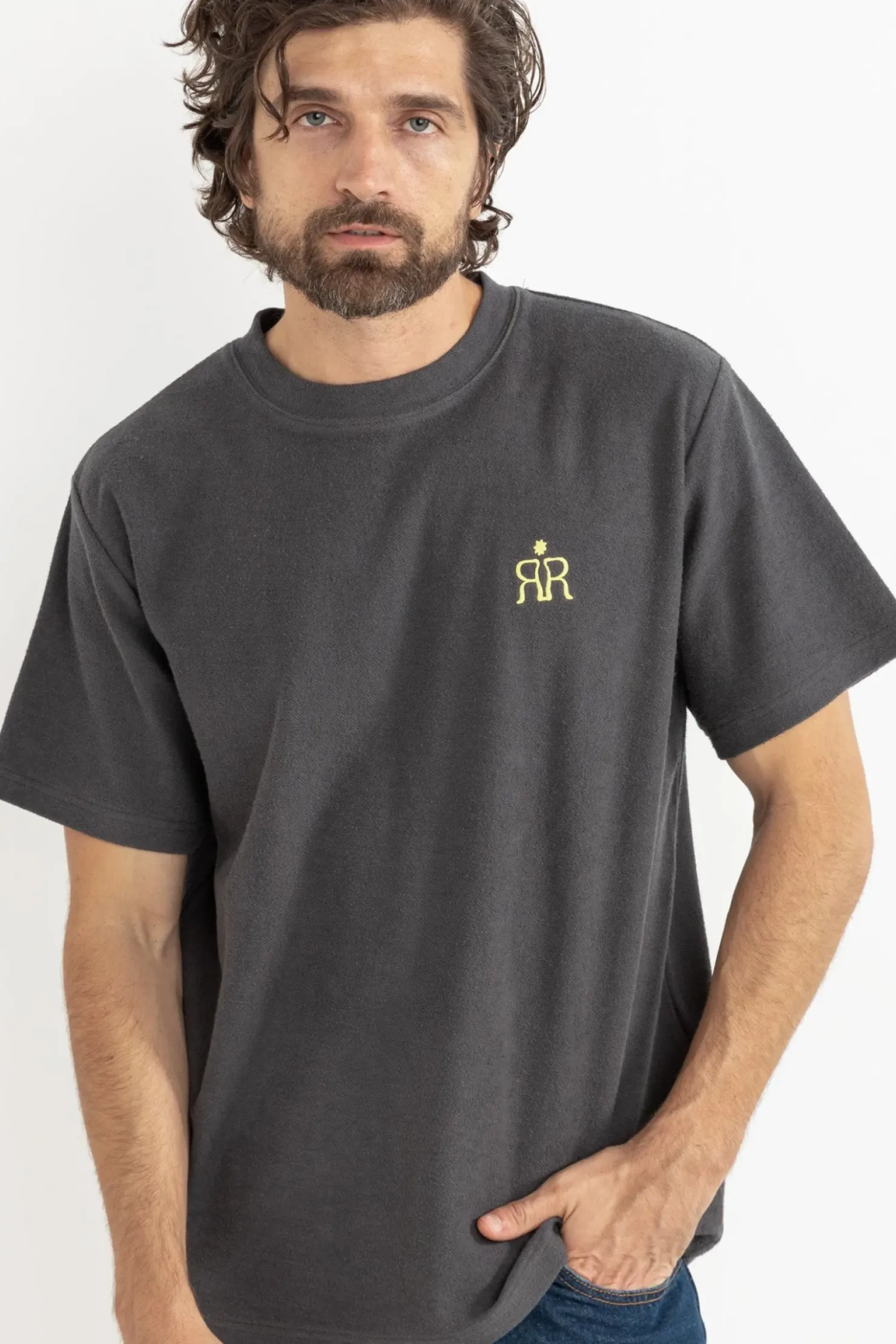 Rhythm T-shirts*Breakers Terry Vintage Ss T-Shirt Stone Blue StoneBlue