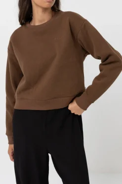Rhythm Fleece*Classic Crew Neck Fleece Chocolate