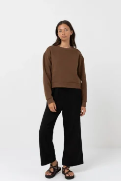 Rhythm Fleece*Classic Crew Neck Fleece Chocolate