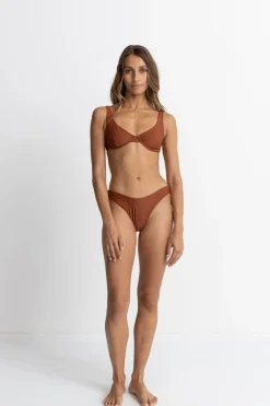 Rhythm Swim Bottoms*Classic Hi Cut Pant Rust