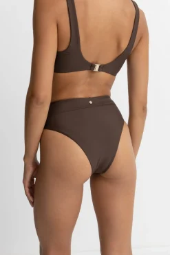 Rhythm Swim Bottoms*Classic Hi Waist Pant Chocolate
