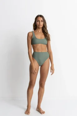 Rhythm Swim Bottoms*Classic Hi Waist Pant Olive