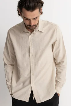 Rhythm Woven Shirts*Classic Linen Ls Shirt Sand