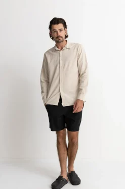 Rhythm Woven Shirts*Classic Linen Ls Shirt Sand