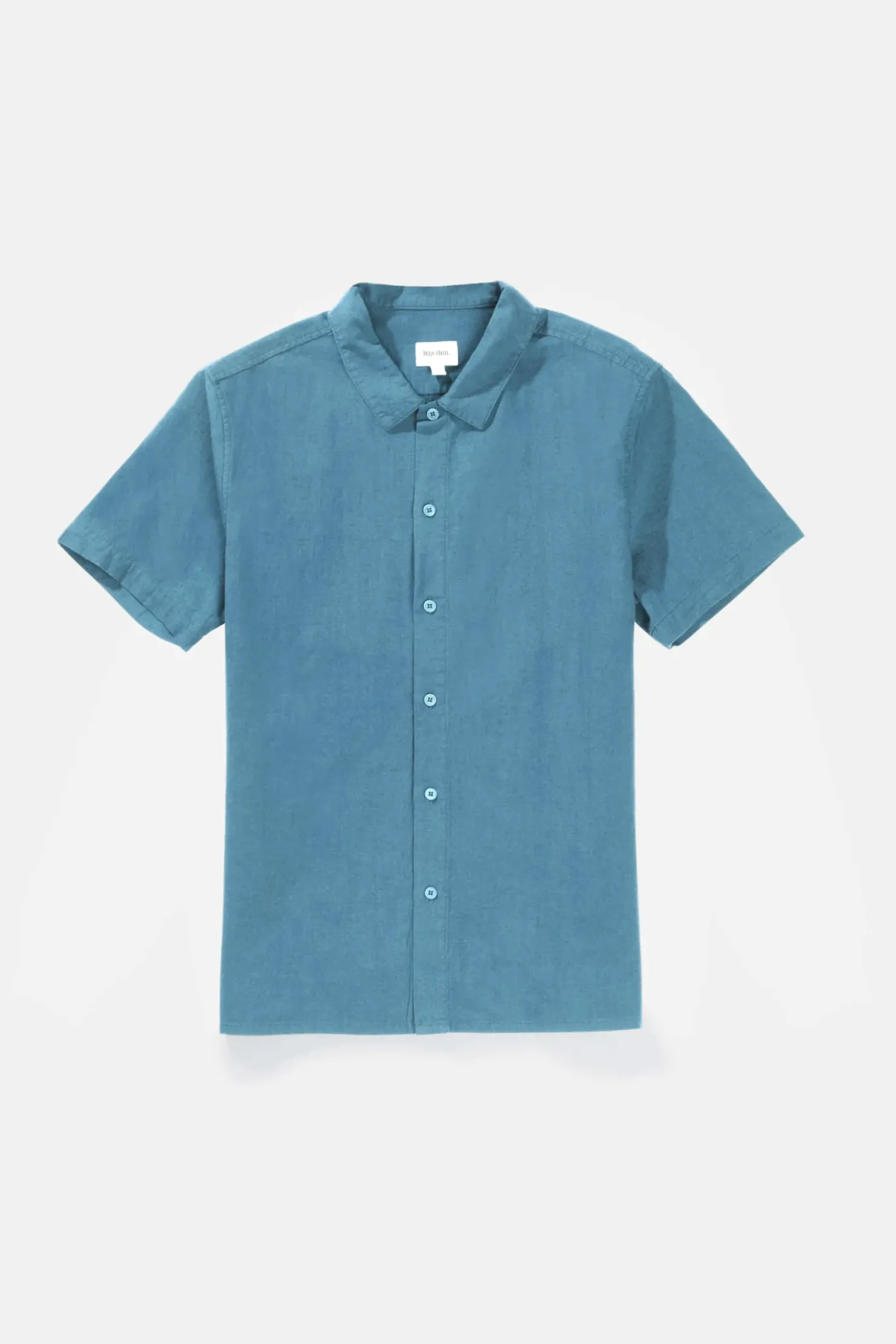 Rhythm Woven Shirts*Classic Linen Ss Shirt Mineral Blue MineralBlue