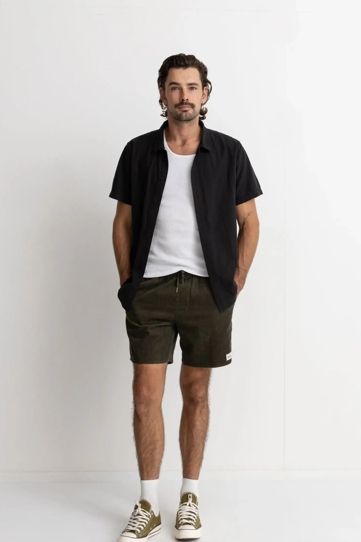 Rhythm Woven Shirts*Classic Linen Ss Shirt Vintage Black VintageBlack