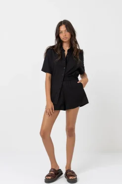 Rhythm Fashion Tops*Classic Lounge Shirt Black