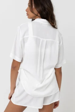 Rhythm Fashion Tops*Classic Lounge Shirt White