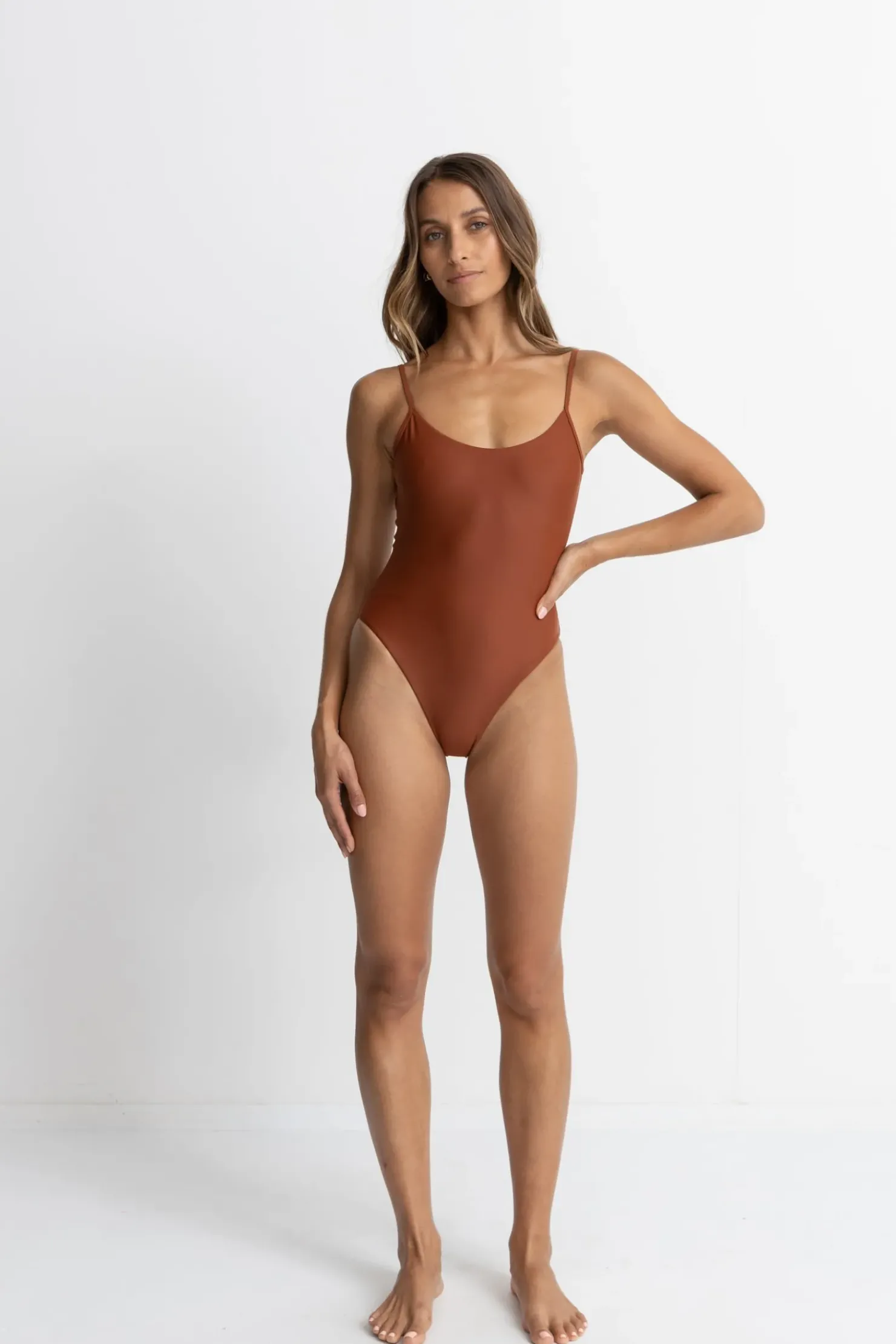 Rhythm One Piece Swim*Classic Minimal One Piece Rust