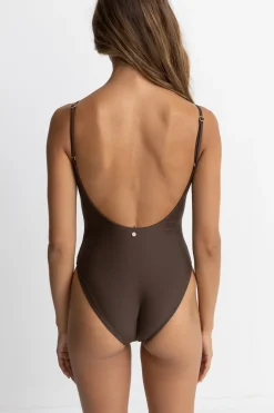 Rhythm One Piece Swim*Classic Minimal One Piece Chocolate