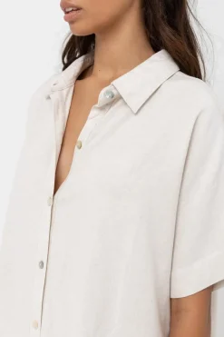 Rhythm Dresses*Classic Shirt Dress Oat