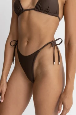 Rhythm Swim Bottoms*Classic Tie Side Hi Cut Pant Chocolate