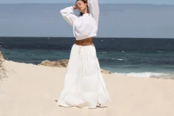 Rhythm Overswim|Skirts*Classic Tiered Maxi Skirt White