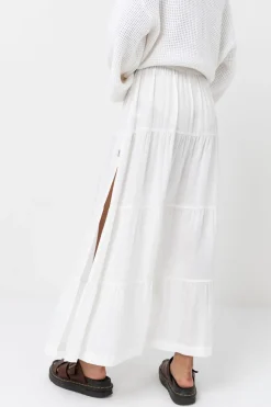 Rhythm Overswim|Skirts*Classic Tiered Maxi Skirt White