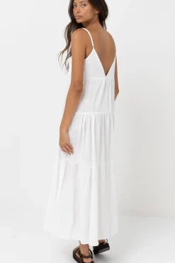 Rhythm Dresses*Classic Tiered Midi Dress White
