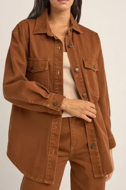 Rhythm Jackets*Claude Drill Shacket Cinnamon