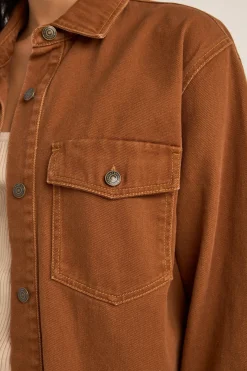 Rhythm Jackets*Claude Drill Shacket Cinnamon