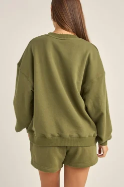 Rhythm Fleece*College Crew Neck Fleece Olive