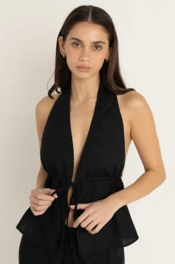 Rhythm Fashion Tops*Cove Halter Top Black