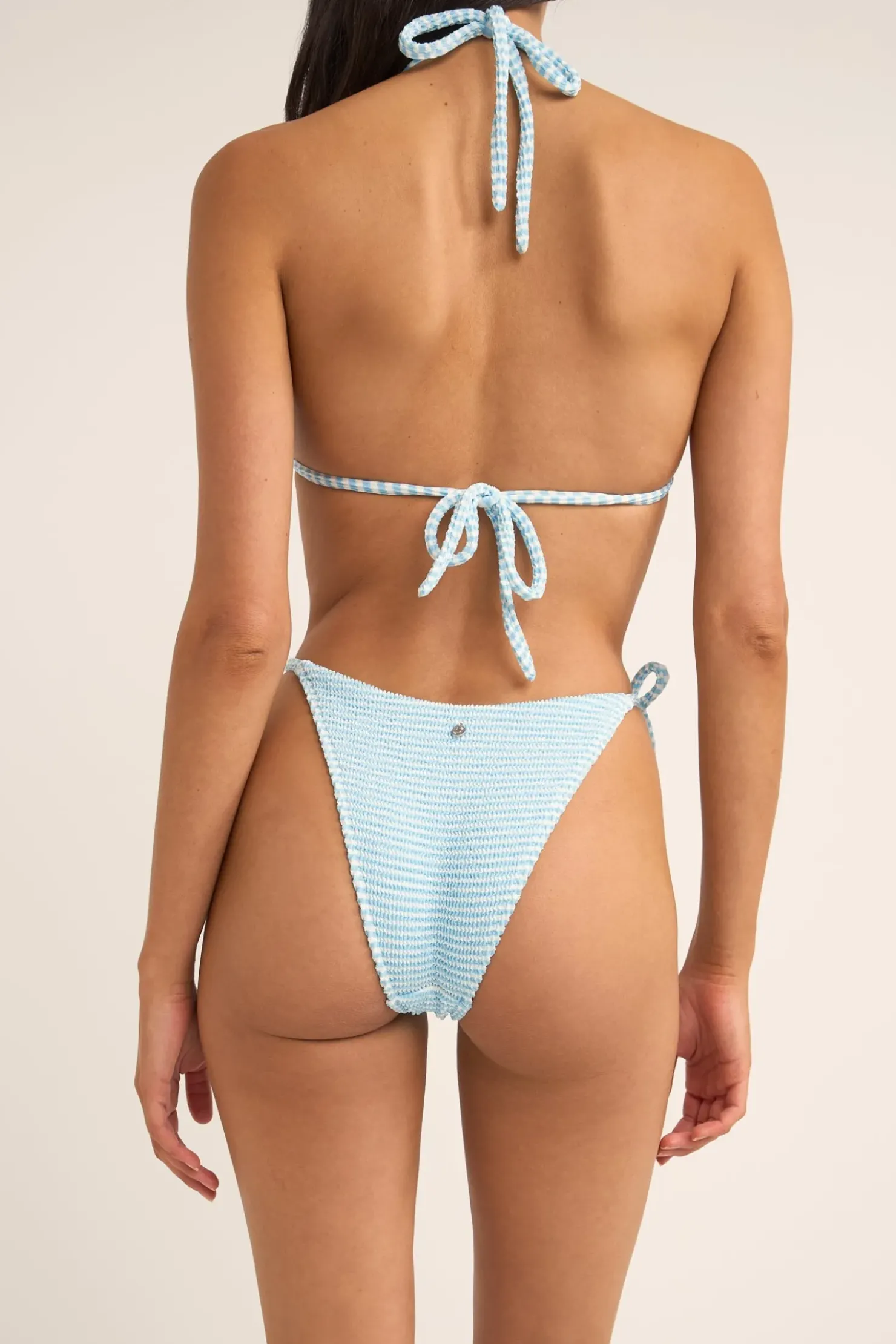 Rhythm Swim Bottoms*Cove Stripe Tie Side Hi Cut Pant Blue