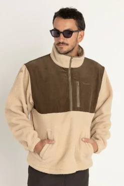 Rhythm Fleece*Dune Half Zip Pullover Tobacco