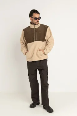 Rhythm Fleece*Dune Half Zip Pullover Tobacco