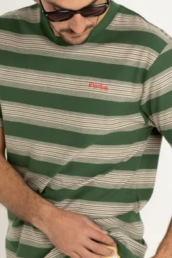 Rhythm T-shirts*Echo Stripe Ss T-Shirt Natural