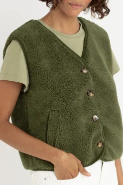 Rhythm Fleece*Ella Sherpa Vest Olive