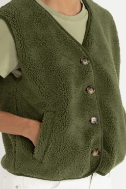 Rhythm Fleece*Ella Sherpa Vest Olive