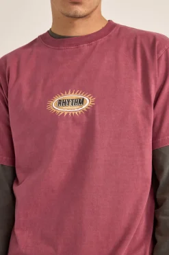 Rhythm T-shirts*Ellipse Sun SS T-Shirt Vintage Red VintageRed