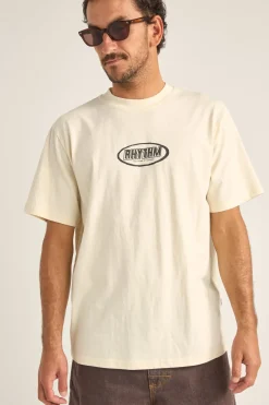 Rhythm T-shirts*Elliptic Printed Vintage Ss T-Shirt Ecru
