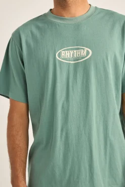 Rhythm T-shirts*Elliptic Printed Vintage Ss T-Shirt Vintage Green VintageGreen