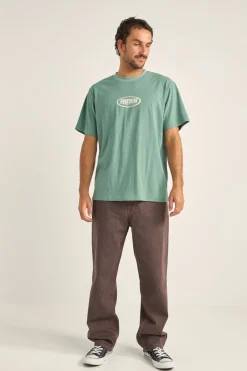 Rhythm T-shirts*Elliptic Printed Vintage Ss T-Shirt Vintage Green VintageGreen
