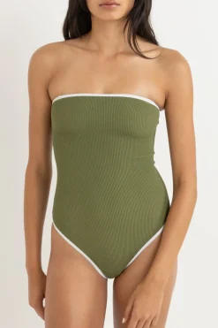 Rhythm One Piece Swim*Essential Rib Contrast One Piece Olive