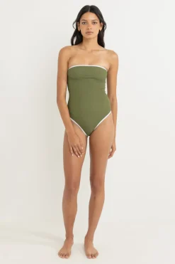 Rhythm One Piece Swim*Essential Rib Contrast One Piece Olive
