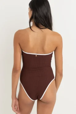 Rhythm One Piece Swim*Essential Rib Contrast One Piece Cafe