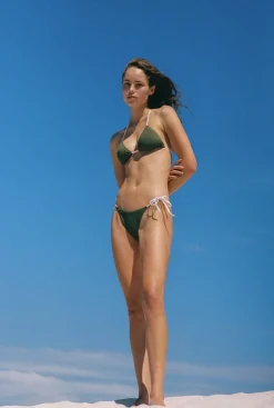 Rhythm Swim Tops*Essential Rib Contrast Slide Tri Top Olive