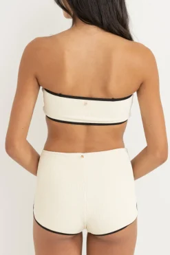 Rhythm Swim Bottoms*Essential Rib Contrast Surf Short Creme