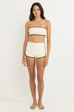 Rhythm Swim Bottoms*Essential Rib Contrast Surf Short Creme