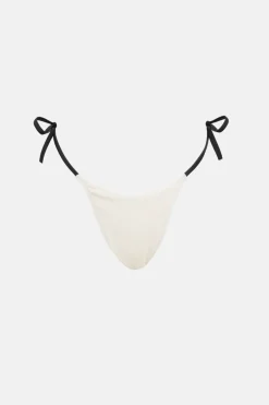 Rhythm Swim Bottoms*Essential Rib Contrast Tie Side Hi Cut Pant Creme